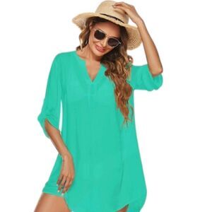 EC ADREAMLY V-NECK SHEER TOP/COVER-UP SZ.2XL